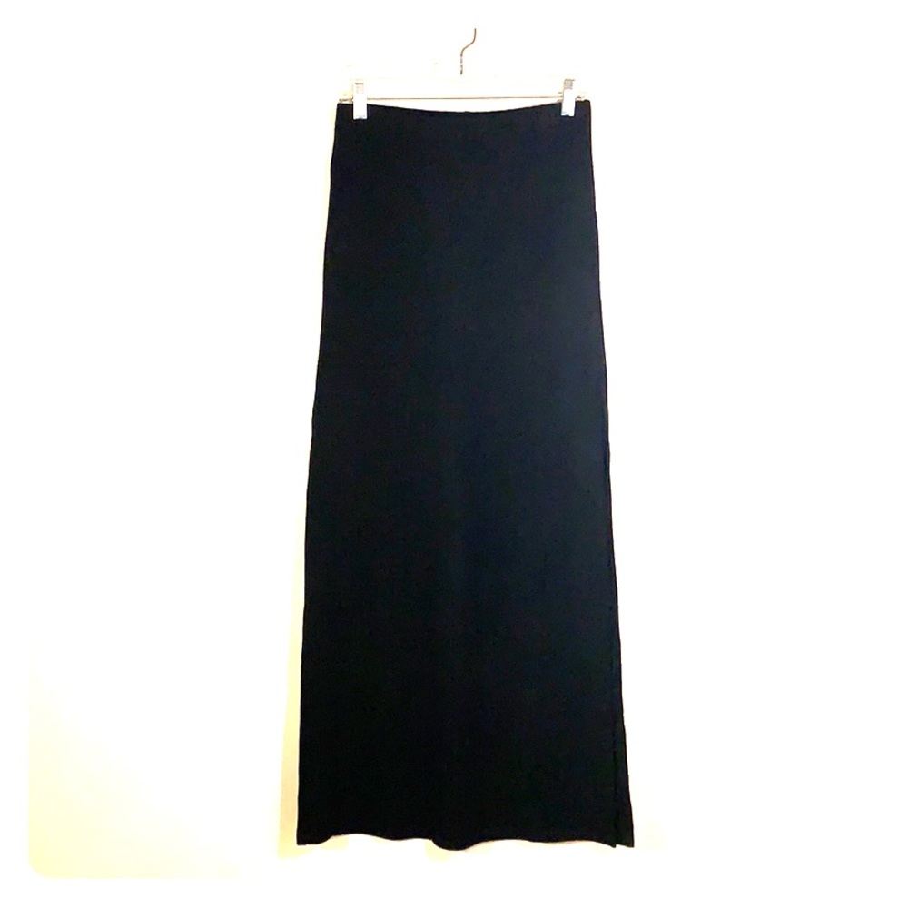 Floor length black skirt